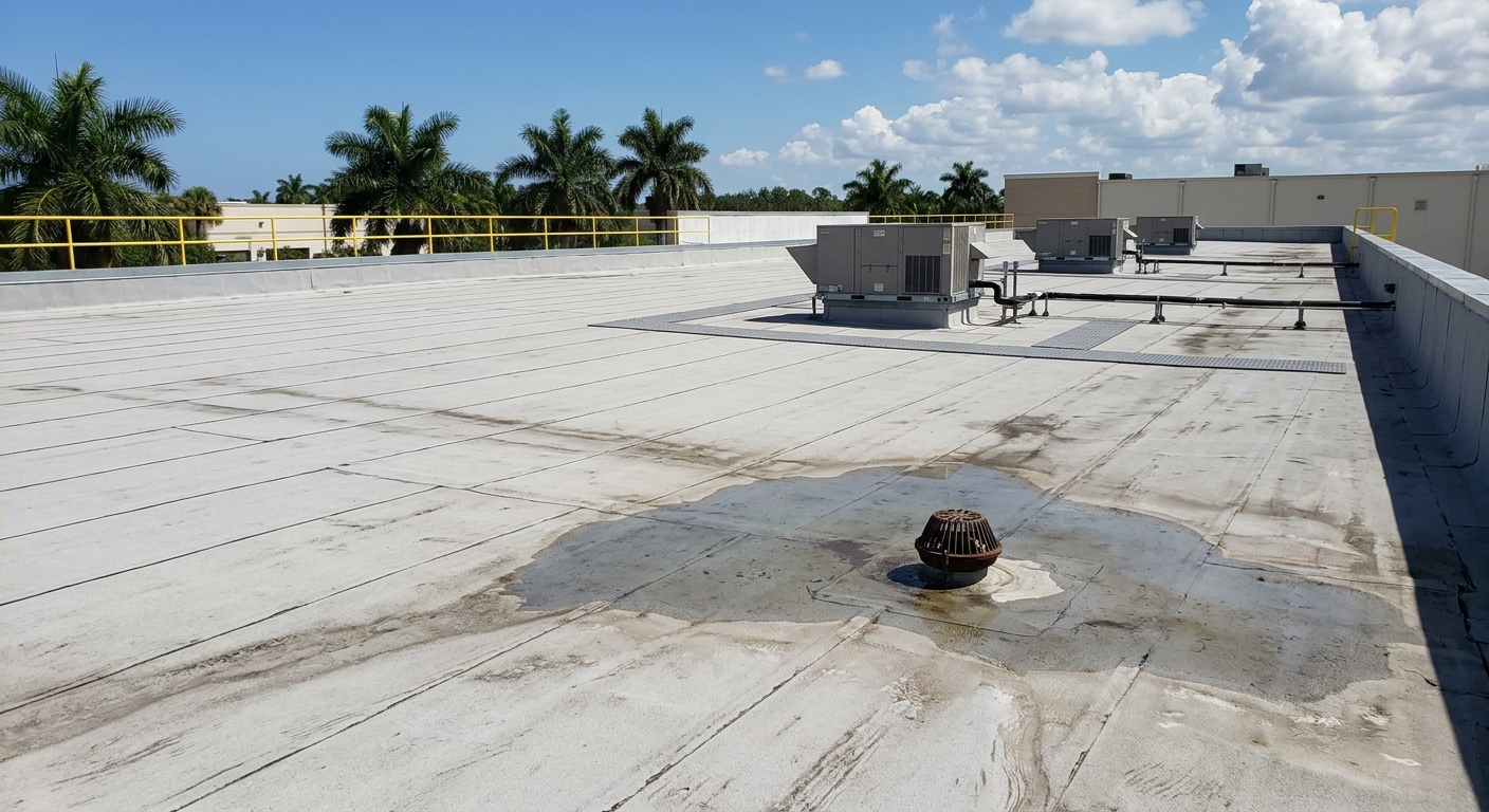 Main electrical switchboard with one cover removed showing copper bus bars and breakers in a Florida commercial electrical room, the service equipment a solar engineering evaluation checks